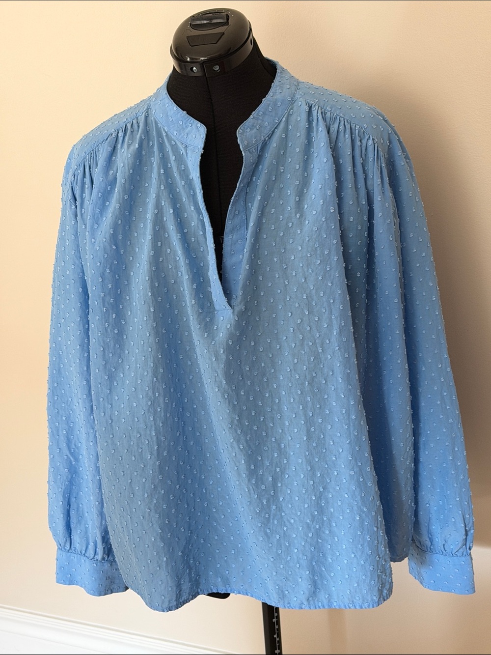 ANN TAYLOR Swiss Dot Boho Blouse Top